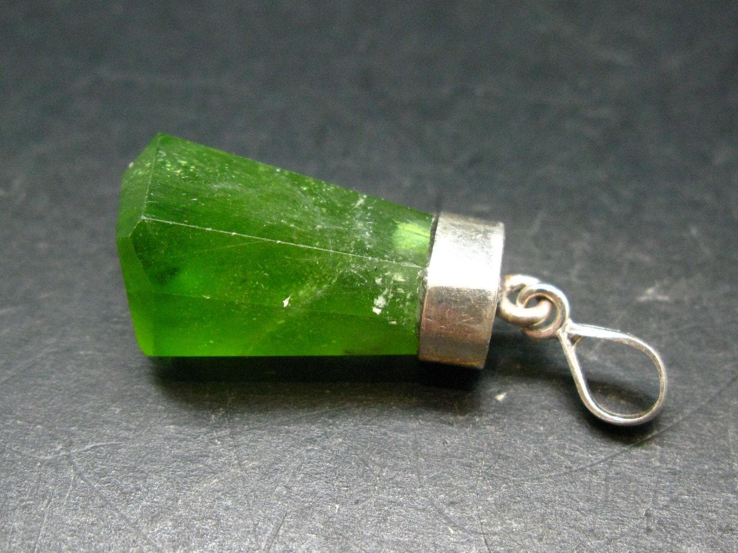 Peridot Olivine Pendant in SS From Arizona - 1.9" - 11.11 Grams