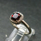 Red Garnet Rhodium Plated Sterling Silver Ring with CZ - Size 7 - 2.49 Grams