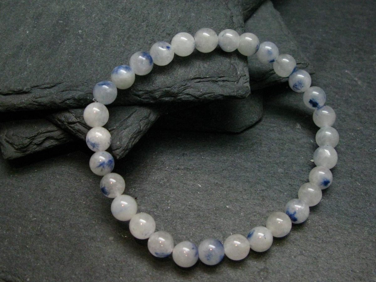 Dumortierite In Quartz Genuine Bracelet ~ 7 Inches ~ 6mm Round Beads