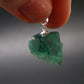 Rare!! Emerald Green Fluorite Crystal Silver Pendant From UK - 3.84 Grams - 0.8"
