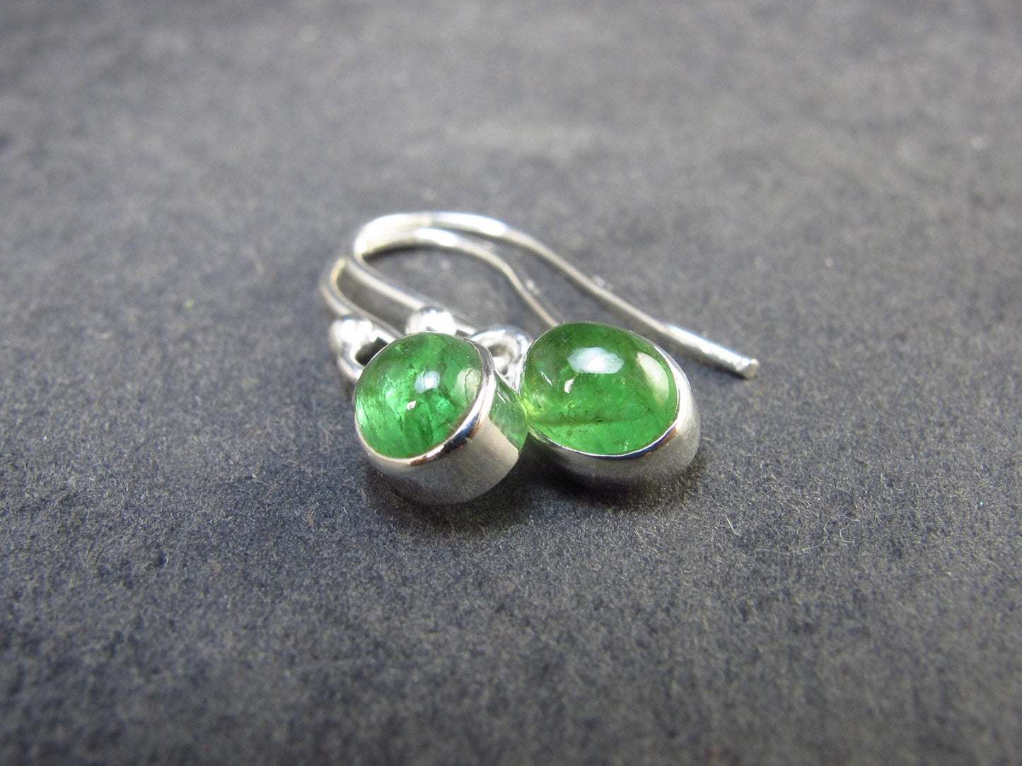Tsavorite Gem Green Garnet Sterling Silver Earrings from Tanzania - 1.58 Grams