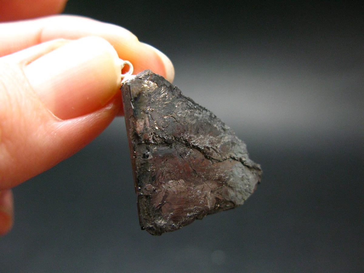 Large Hematite Silver Pendant from Brazil - 1.2" - 5.94 Grams