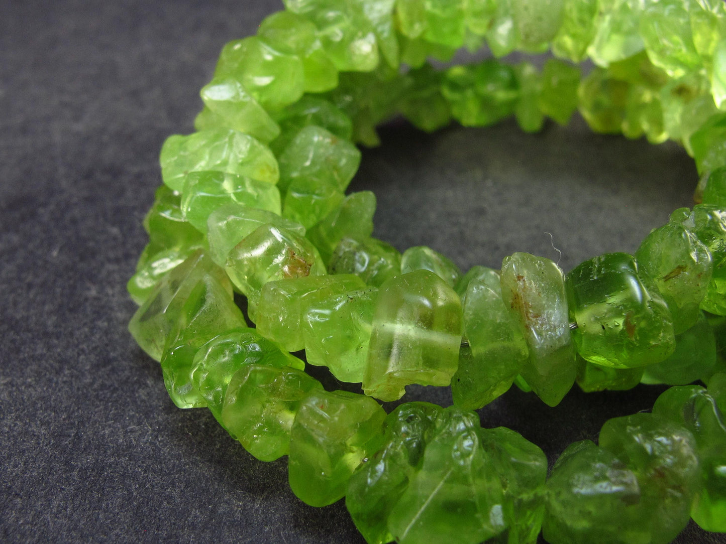 Natural Gemmy Peridot Olivine Crystal Necklace from Pakistan - 17"