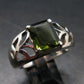 Moldavite Tektite Silver Ring from Czech Republic - Size 11.75 - 7.09 Grams