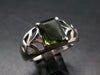 Moldavite Tektite Silver Ring from Czech Republic - Size 11.75 - 7.09 Grams