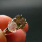 Moldavite Tektite and Herkimer Diamond Silver Ring - Size 9 - 2.71 Grams