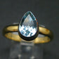 Natural Blue Topaz Sterling Silver Gold Plated Ring - 3.34 Grams - Size 9