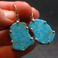 Nice Raw Natural Turquoise Sterling Silver Earrings from Mexico - 7.25 Grams