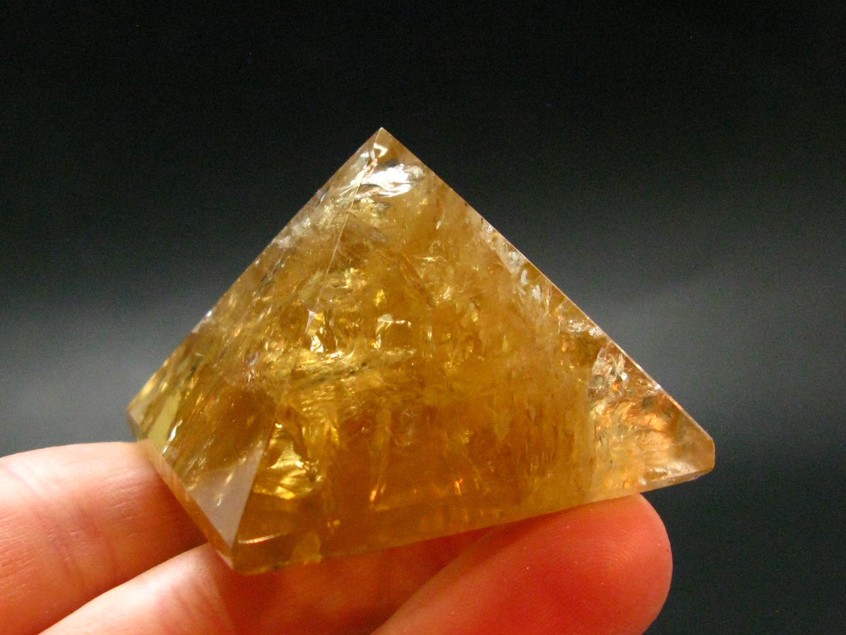 Citrine Unheated Polished Pyramid From Brazil - 1.6" - 50.75 Grams