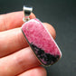 Vivid Juice Carmine Red Gem Rhodonite Silver Pendant From Brazil - 1.6" - 8.55 Grams