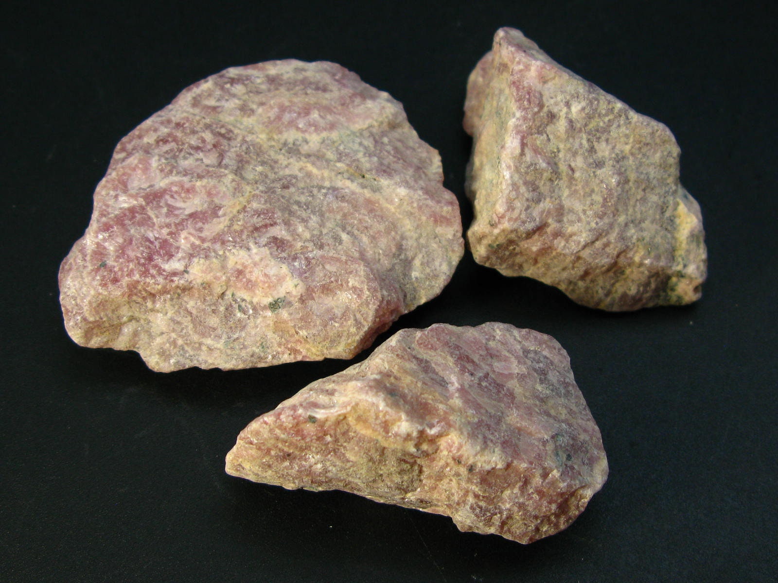 Lot of Three Raw Natural Rhodochrosite Crystal from Argentina ...