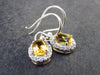 Stone of Success!! Oval Faceted Natural Golden Yellow Citrine 925 Sterling Silver Drop Earrings - 0.9" - 1.90 Grams