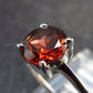 Natural Round Faceted Red Garnet Sterling Silver Ring - Size 5.25 - 1.17 Grams