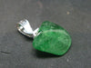 Tsavorite Gem Green Garnet Sterling Silver Pendant From Tanzania - 0.7" - 0.86 Grams