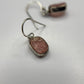 Natural Rhodochrosite Sterling Silver Dangle Earrings | Pink Crystal Earrings