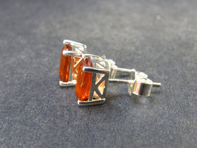 Faceted Orange Kyanite Crystal Stud Earrings From Brazil - 2.0 Grams