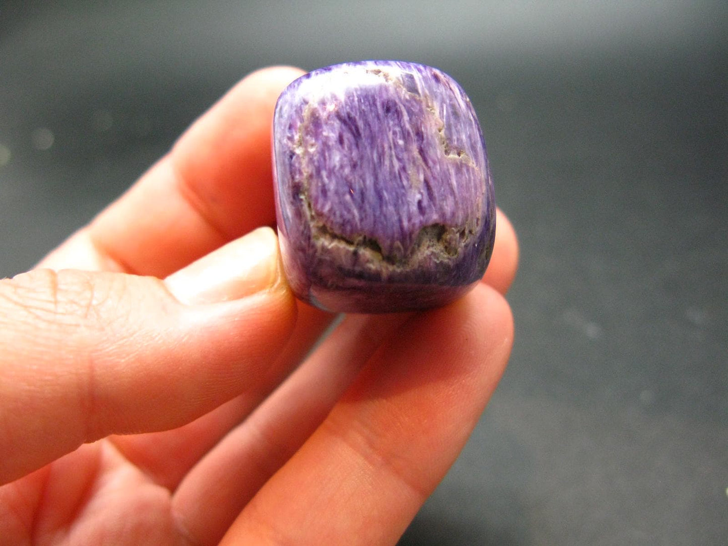 Rare High-Quality Charoite Pendant In SS From Russia - 1.2" - 23.82 Grams