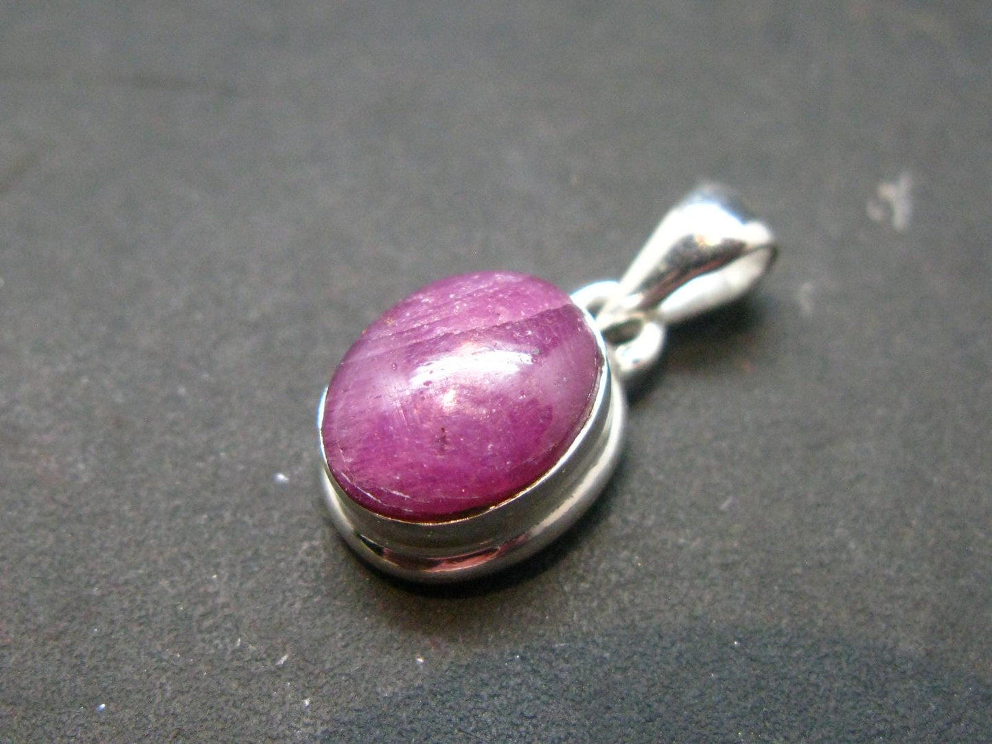 Star Ruby Sterling Silver Pendant - 0.8" - 2.84 Grams