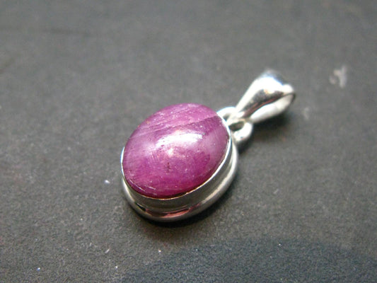 Star Ruby Sterling Silver Pendant - 0.8" - 2.84 Grams