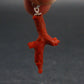 Rare Natural Red Coral Silver Pendant From Italy - 1.4" - 1.22 Grams