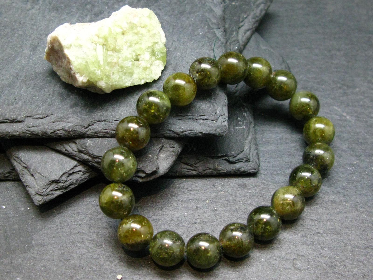Vesuvianite Idocrase Genuine Bracelet ~ 7 Inches ~ 10mm Round Beads