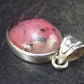 Rare Rhodonite Cabochon Silver Pendant From Brazil - 1.2" - 5.2 Grams
