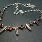 Watermelon Tourmaline Crystal Silver Necklace from Brazil - 18" - 17.5 Grams