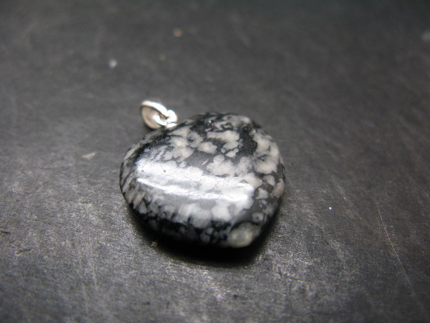 Rare Impactite Silver Heart Pendant From Norway - 1.1"