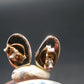 Fire Agate Stud Earrings From Mexico - 0.4" - 2.20 Grams