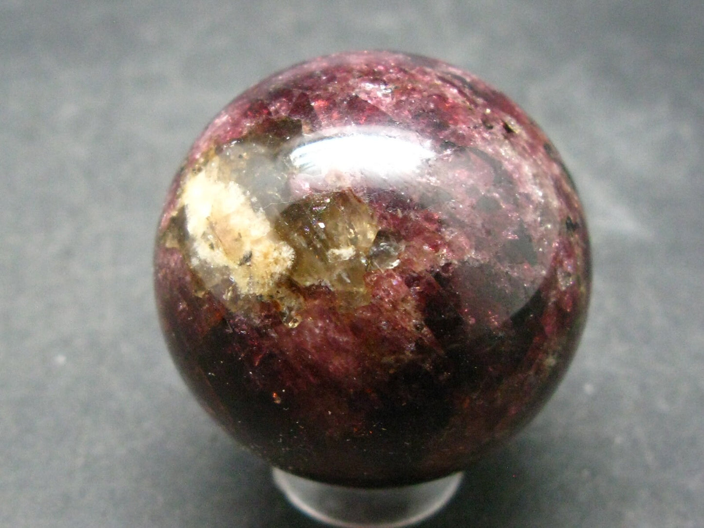 Red Tourmaline Rubellite Sphere Ball From Russia - 1.3" - 74.62 Grams