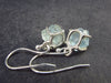 Raw Natural Sky Blue Topaz Dangle 925 Silver Earrings from Brazil - 1.0" - 2.82 Grams