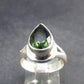 Moldavite Tektite Facetted Silver Ring from Czech Republic - Size 7.25 - 5.93 Grams