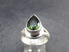 Moldavite Tektite Facetted Silver Ring from Czech Republic - Size 7.25 - 5.93 Grams