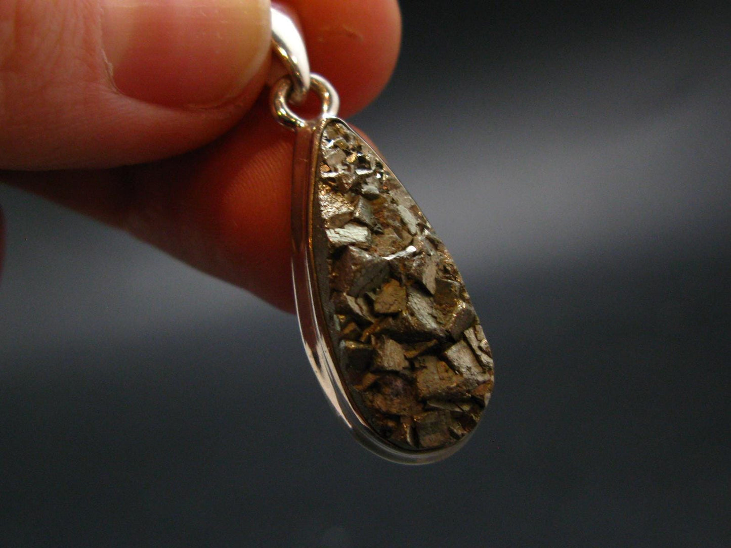 Pyrite Silver Pendant From Peru - 6.22 Grams - 1.4"