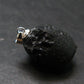Tibetan Black Tektite Silver Pendant From Tibet - 0.9" - 5.03 Grams