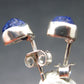 Deep Blue Azurite Crystal Stud Earrings In Sterling Silver From Mexico