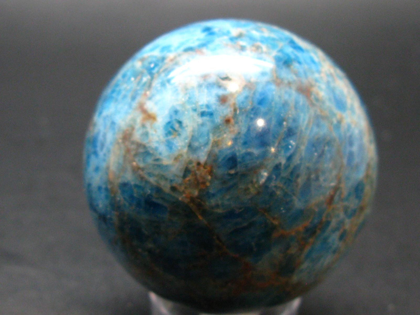 Large neon blue Apatite sphere from Madagascar- 258.18 - 2.0"