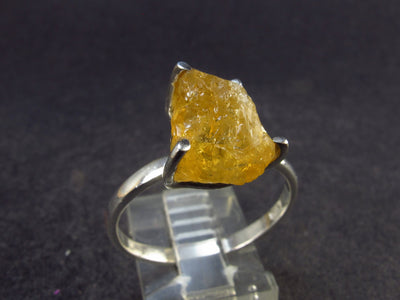 Stone of Success!! Natural Raw Golden Yellow Citrine Sterling Silver Ring - Size 10.25 - 3.17 Grams