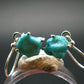 Nice Raw Natural Turquoise Sterling Silver Earrings from Mexico - 1.96 Grams