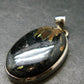 Very Rare Sterling Silver Nuumite Nuummite Pendant From Greenland - 1.6" - 10.84 Grams