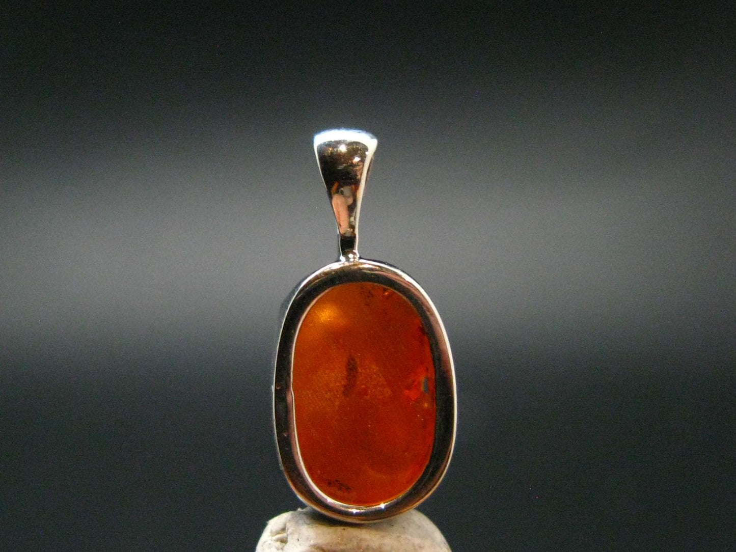 Raw Fire Opal Sterling Silver Pendant From Mexico - 0.7" - 1.06 Grams
