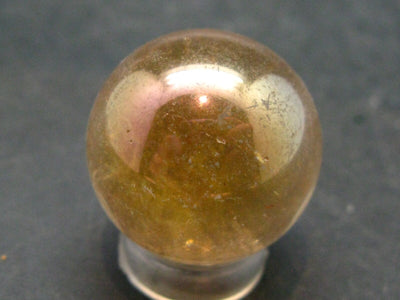 Beautiful Gold Aura Quartz Crystal Sphere Ball From Brazil - 0.9" - 17.8 Grams