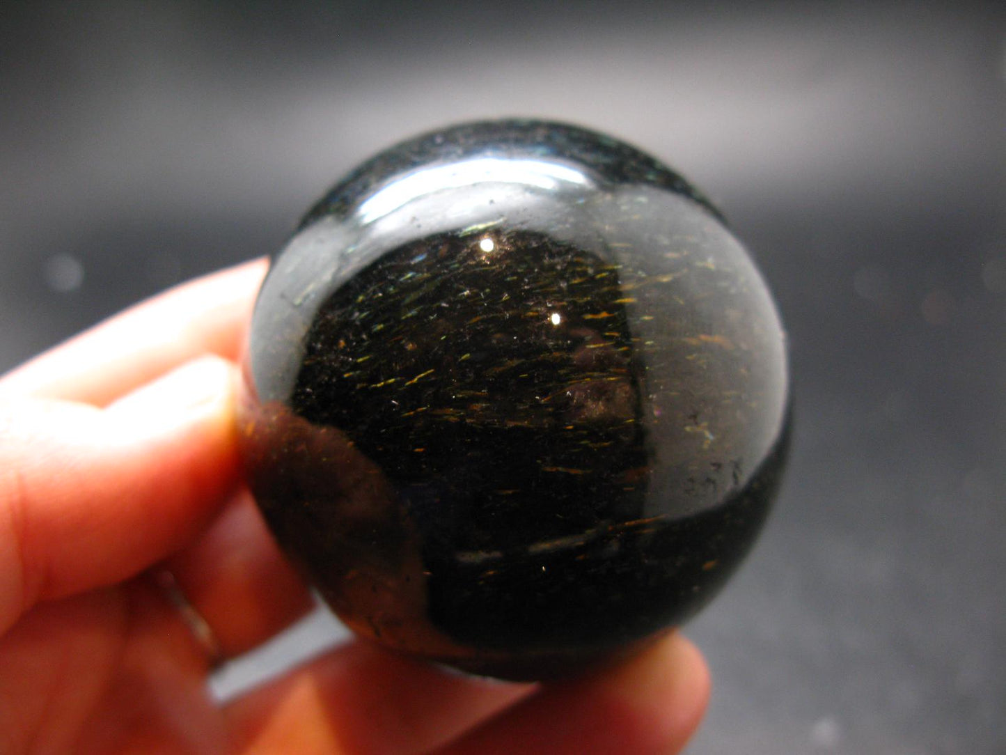 Nuumite Nuummite Sphere Ball From Greenland - 1.9" - 186.37 Grams