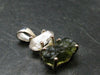 Moldavite & Herkimer Diamond Silver Pendant - 0.9" - 2.11 Grams