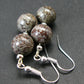 Natural Vortexite Genuine Round Beads Dangle Shepherd Hook Earrings