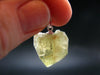 Rare Gemmy Yellowish-Green Brazilianite Terminated Crystal Silver Pendant From Brazil - 0.9" - 5.50 Grams