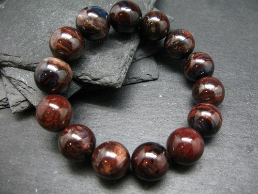 Bustamite Genuine Bracelet ~ 7.5 Inches ~ 17mm Round Beads