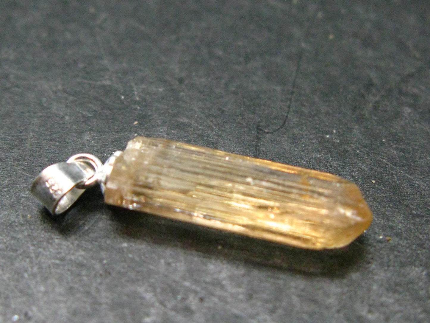 Imperial Topaz Crystal Pendant From Brazil - 1.0" - 1.27 Grams
