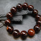 Gem Garnet Hessonite Genuine Bracelet ~ 7.5 Inches ~ 15mm Round Beads