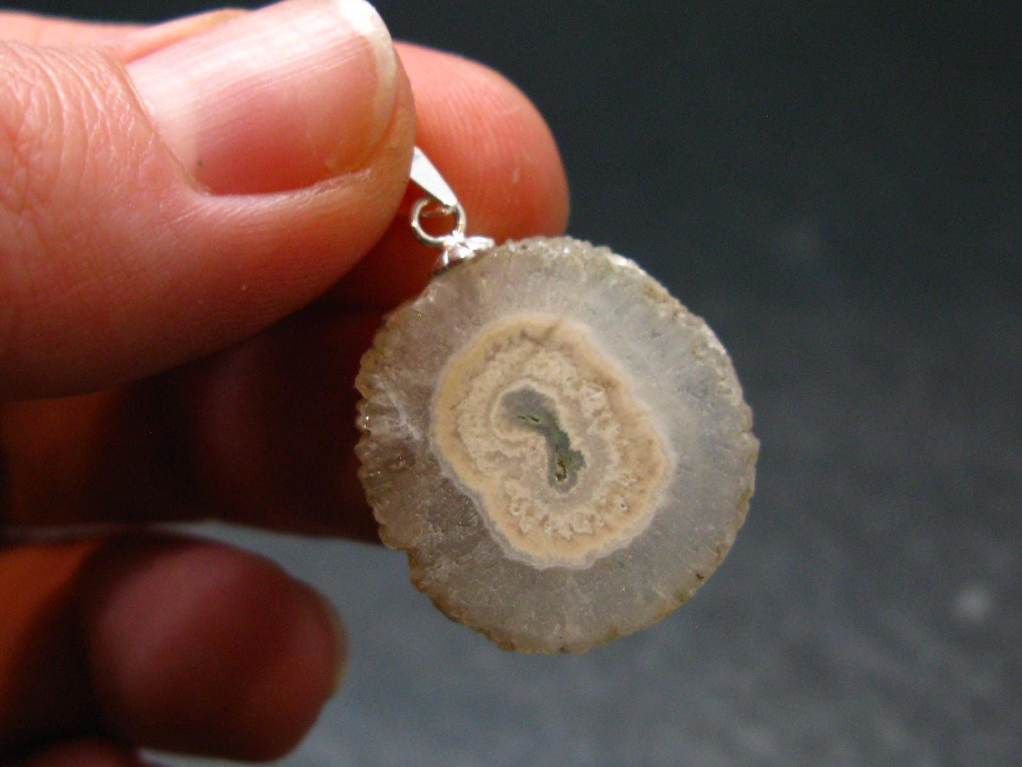 Anandalite Quartz Crystal Silver Pendant From India - 1.1" - 3.88 Grams